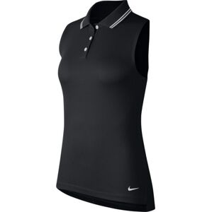 Nike Dri-Fit Victory Womens Sleeveless Polo Shirt Black/White/White S