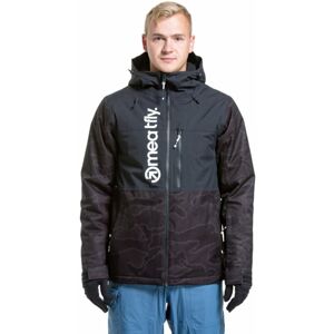 Meatfly Manifold Mens SNB and Ski Jacket Morph Black XL Lyžiarska bunda