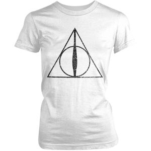 Harry Potter Tričko Deathly Hallows Symbol Biela S