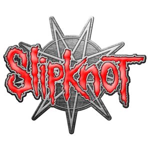 Slipknot 9 Pointed Star Badge Metallic Odznak Červená-Šedá Hudobné odznaky