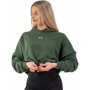Nebbia Loose Fit Crop Hoodie Iconic Dark Green XS-S