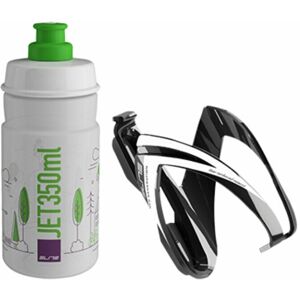 Elite Cycling CEO  Bottle Cage + Jet Bottle Kit Black Glossy/Clear Green 350 ml Cyklistická fľaša