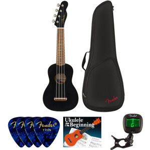 Fender Venice Soprano Ukulele WN Black SET Sopránové ukulele Čierna