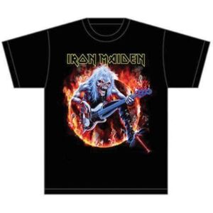 Iron Maiden Tričko Fear Live Flames Čierna L