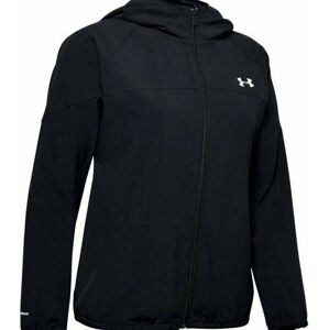 Under Armour UA W Woven Branded Full Zip Hoodie Black/Onyx White L