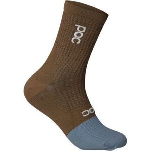 POC Flair Sock Mid Jasper Brown/Calcite Blue M Cyklo ponožky