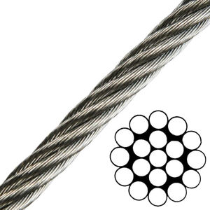 Talamex Wire Rope Stainless Steel AISI316 1x19 - 7 mm