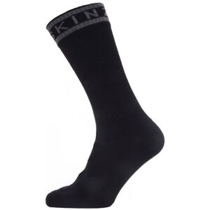 Sealskinz Waterproof Warm Weather Mid Length Sock With Hydrostop Black/Grey S Cyklo ponožky