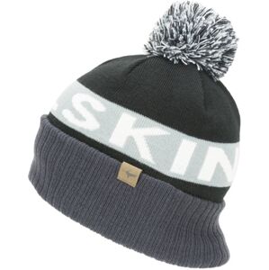 Sealskinz Water Repellent Cold Weather Bobble Hat Black/Grey/White/Black XXL