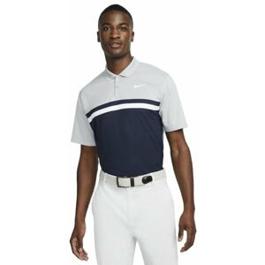 Nike Dri-Fit Victory Color-Blocked Mens Polo Shirt Light Grey/Obsidian/White S