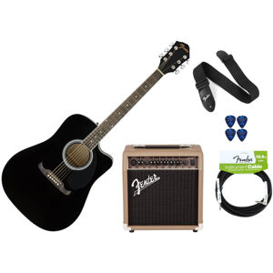 Fender Fender FA-125CE Electro Acoustic Black PACK Čierna