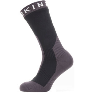 Sealskinz Waterproof Extreme Cold Weather Mid Length Sock Black/Grey/White XL Cyklo ponožky