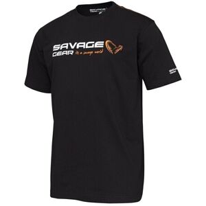 Savage Gear Tričko Signature Logo T-Shirt Black Ink L