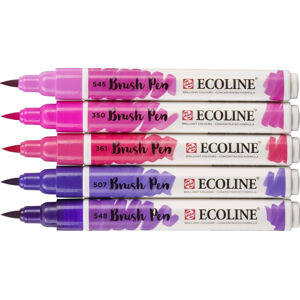 Ecoline Akvarelové perá Brush Pen Violet 5 ks