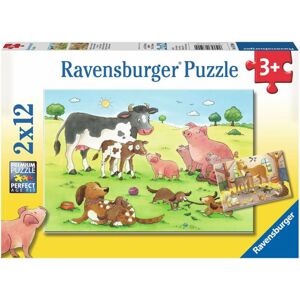 Ravensburger Puzzle Šťastné zvieracie rodiny 2 x 12 dielov