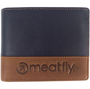 Meatfly Eddie Premium Leather Wallet Navy/Brown Peňaženka