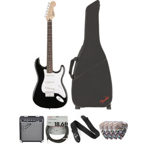 Fender Squier Bullet Stratocaster HT IL Black Deluxe SET Čierna