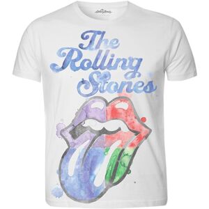 The Rolling Stones Tričko Watercolour Tongue Biela 2XL