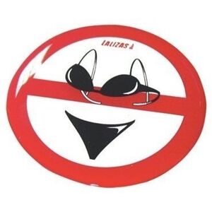 Lalizas Silicone Sticker 80mm - 'No swimsuits'