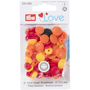 PRYM Stláčacie gombíky Color Snaps Yellow/Red/Orange 13,6 mm