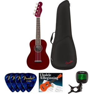 Fender Zuma Classic Concert Uke Walnut FB Candy Apple Red SET Koncertné ukulele Candy Apple Red