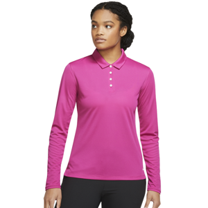 Nike Dri-Fit Victory Womens Long Sleeve Polo Active Pink/White L