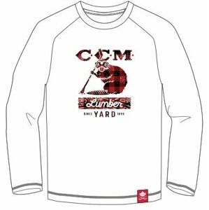 CCM Holiday Mascott Lumber Shirt Long Sleeve Tee White SR S