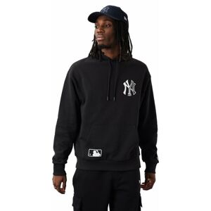 New York Yankees Mikina MLB Half Logo Oversized Hoody Black/White 2XL