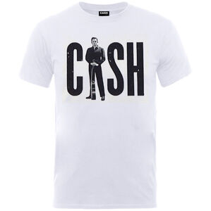 Johnny Cash Tričko Standing Cash White 2XL