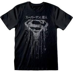 Superman Tričko Japanese Logo Distressed Čierna M