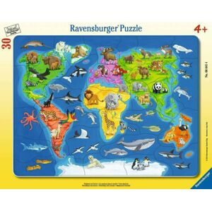 Ravensburger Puzzle Ilustrovaná mapa sveta 30 dielov