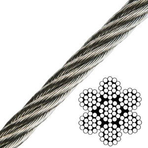 Talamex Wire Rope Stainless Steel AISI316 7x19 - 5 mm