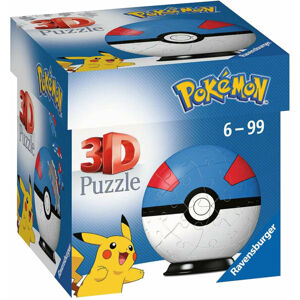 Ravensburger Puzzle Guľa Modro-Červený Pokémon Poké Ball 54 dielov