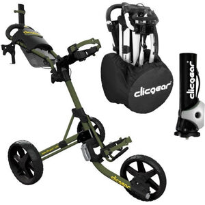 Clicgear Model 4.0 Deluxe SET Matt Army Green Manuálny golfový vozík