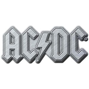 AC/DC Metal Logo Odznak Šedá Hudobné odznaky