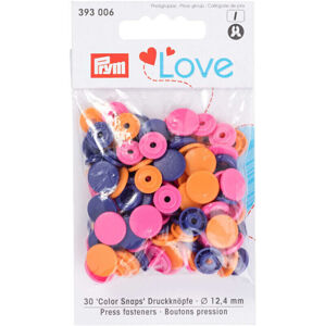 PRYM Stláčacie gombíky Color Snaps Orange/Pink/Purple 12,4 mm