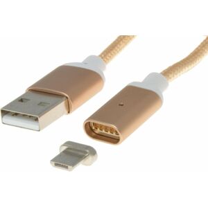 PremiumCord Magnetic microUSB Charging Cable Gold Zlatá 1 m USB Kábel