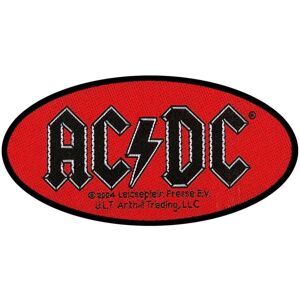 AC/DC Oval Logo Nášivka Červená-Čierna