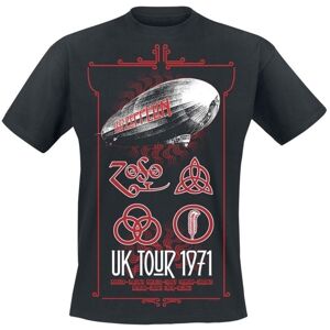 Led Zeppelin Tričko UK Tour 1971 Čierna XL