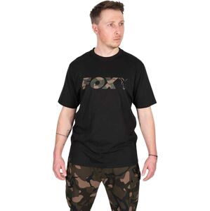 Fox Fishing Tričko Black/Camo Logo T-Shirt - 3XL
