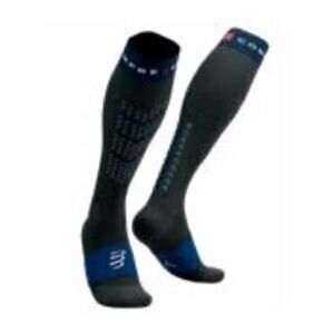 Compressport Alpine Ski Full Socks Black/Estate Blue T3 Bežecké ponožky