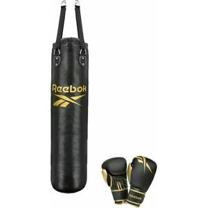 Reebok Punchbag & Boxing Gloves Set Black/Gold 4ft