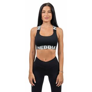 Nebbia Medium-Support Criss Cross Sports Bra Iconic Black M Fitness bielizeň