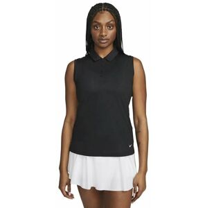 Nike Dri-Fit Victory Solid Womens Sleeveless Polo Shirt Black/White XL