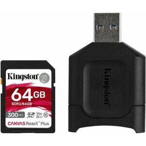 Kingston 64GB SDHC Canvas React Plus SD Kit + Reader