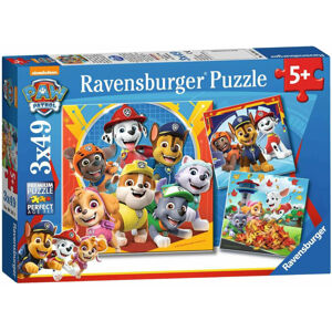 Ravensburger Puzzle Labková patrola Hry v lístí 3 x 49 dielov