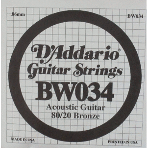 D'Addario BW034 80/20 BRONZE 034 Samostatná struna pre gitaru