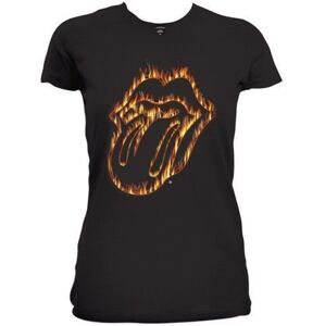 The Rolling Stones Tričko Flaming Tongue XL Čierna