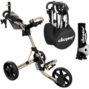 Clicgear Model 4.0 Deluxe SET Matt Army Brown Manuálny golfový vozík
