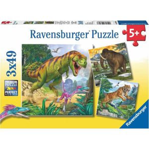 Ravensburger Puzzle Dinosaury a čas 3 x 49 dielov
